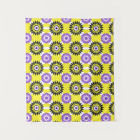 Couleurs de la fierté enby / motif de fleur jaune