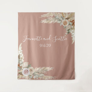 Tenture Couleurs de la Terre Mariage Herbe de Pampas Rose