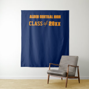 Tenture Couleurs de l'école bleu et orange de la Marine Co