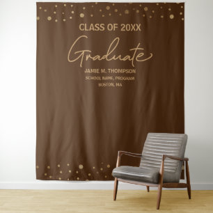 Tenture Couleurs de l'école brun or moderne diplômé