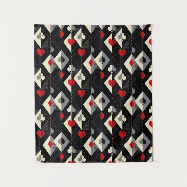 Tenture Couleurs des cartes à jouer au poker.  (Devant)