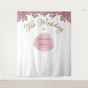 Tenture Coup rose blanc or élégant fond de mariage