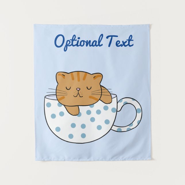 Tenture Coupe Kawaii de fée de chat (Devant)