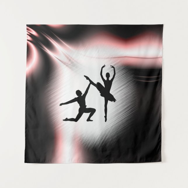 Tenture Couple de ballet danse accent rose (Devant)
