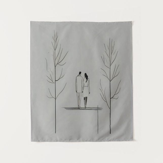 Tenture Couple minimaliste Art moderne (Devant)