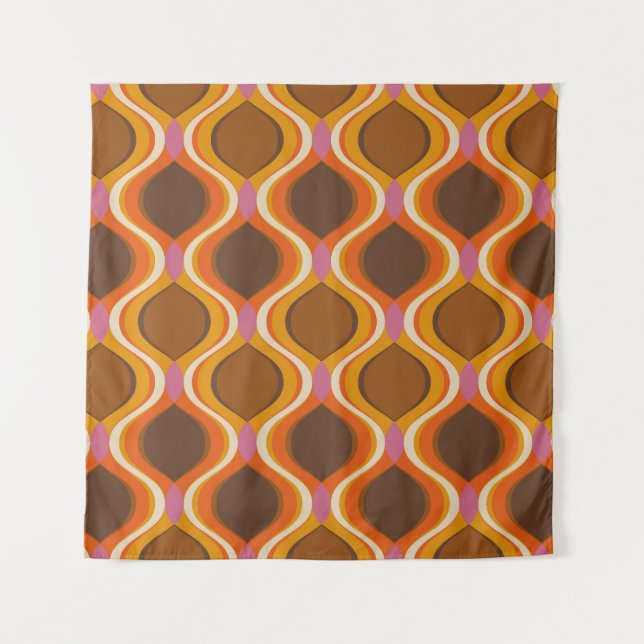 Tenture Courbes rétro : 60s-les années 70 Wallpaper Textur (Devant)