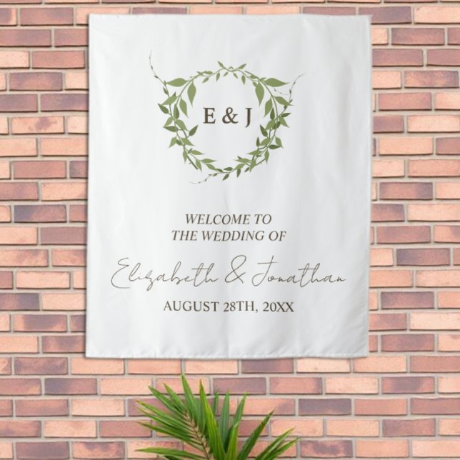 Tenture Couronne botanique mariage tons terre (Créateur téléchargé)