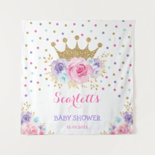 Tenture Couronne colorée princesse Baby shower royal fille