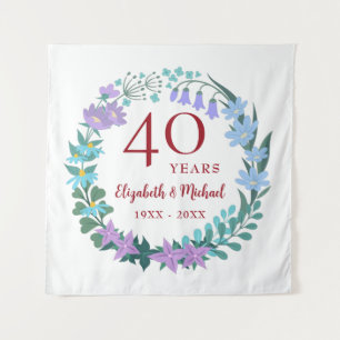 Tenture Couronne de 40e anniversaire Rubis Floral Bluebell