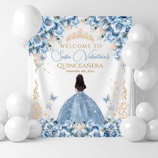 Tenture Couronne de conte de fée or et bleu bébé de robe d
