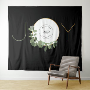 Tenture Couronne de fête de Noël Logo de la société Joie d