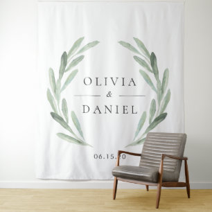 Tenture Couronne de mariage élégante à branche d'olivier f