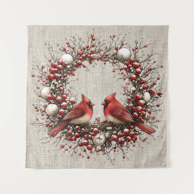 Tenture Couronne de Noël fantaisiste (Devant)
