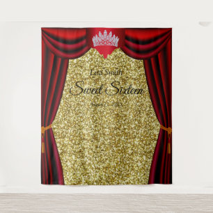 Tenture Couronne de princesse Sweet 16 Rideau rouge Paille