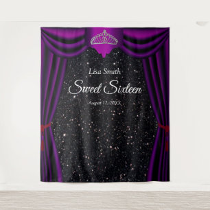 Tenture Couronne de princesse Sweet 16 Tiara Violet Rideau