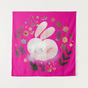 Tenture Couronne florale de Pâques aux couleurs pastel pou