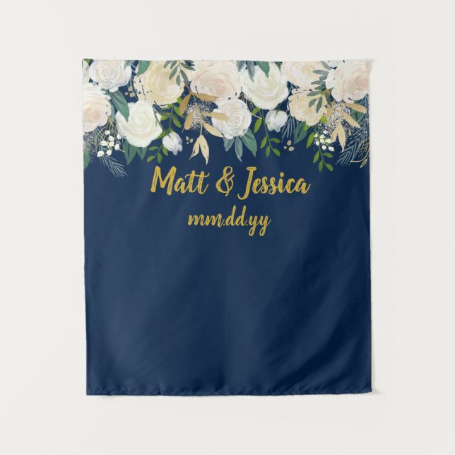 Tenture Coutume Mariage arrière-plan Photo Booth Marine Bl (Devant)