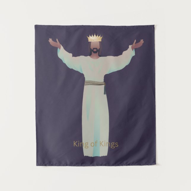Tenture Couverture "Jésus Roi des Rois", Cadeaux Chrétiens (Devant)