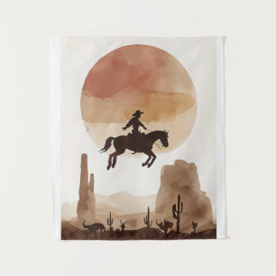 Tenture Cow-boy volant à l'aquarelle