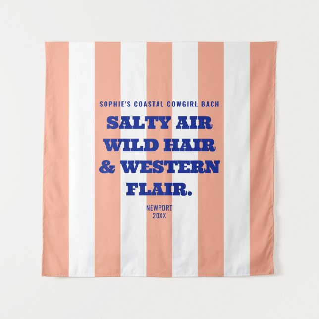 Tenture Cowgirl Côtière Charme Occidental Rayure Cabane Ro (Devant)