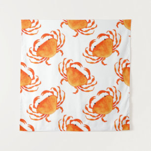 Tenture Crabes orange sans couture motif