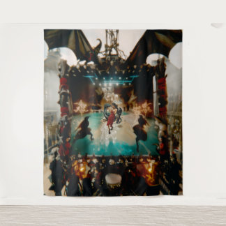 Tenture Crâne de dragon Abstrait Occulte Cuisine foncée AI