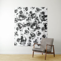 Crânes Noir & Blanc Motif d'Art de Crâne de Squele