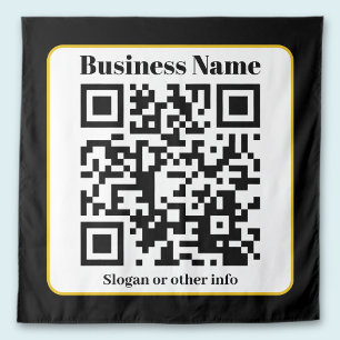 Tenture Create Your Own QR Code Black White Gold Border