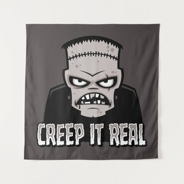 Tenture Creep It Real Classic Horror Frankenstein Design (Devant)