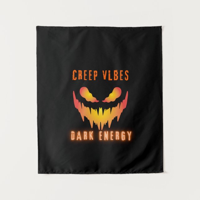 Tenture Creep Vibes Dark Energy _ Trendy Horror Streetwear (Devant)