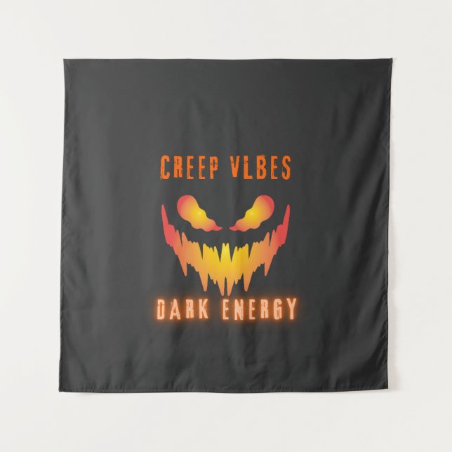 Tenture Creep Vibes Dark Energy _ Trendy Horror Streetwear (Devant)