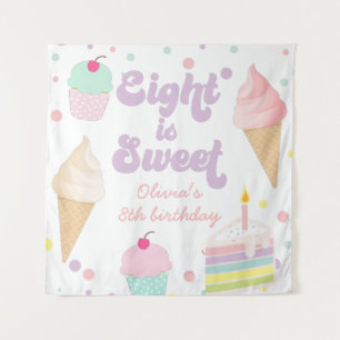 Tenture Crème glacée et gâteau Huit est doux 8e anniversai