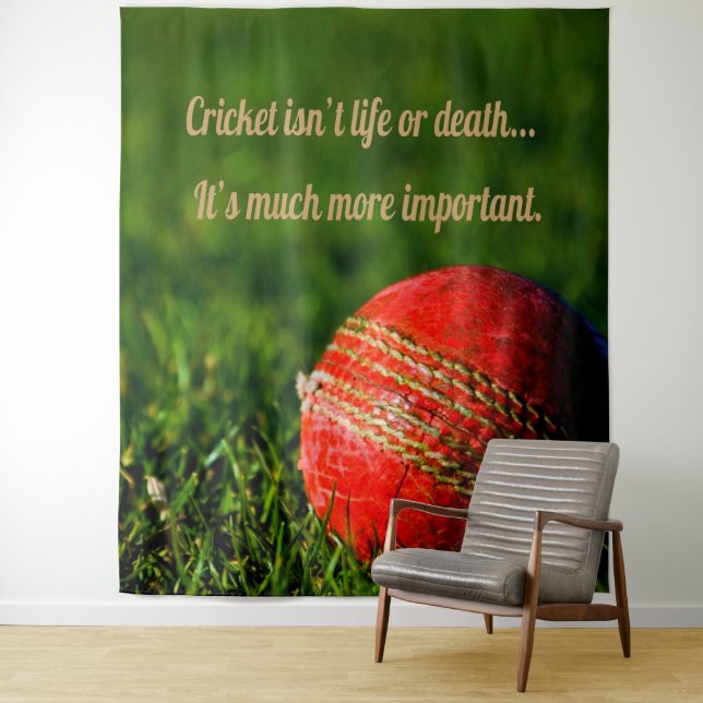 Tenture Cricket Balle Rouge Drôle Motivationnel (En situation)
