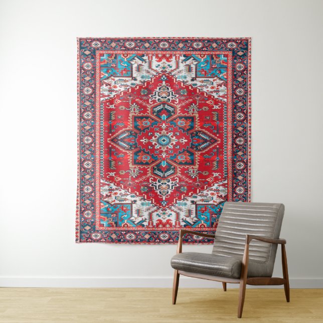 Tenture Crimson Heirloom : Patrimoine marocain Rug Art (En situation)