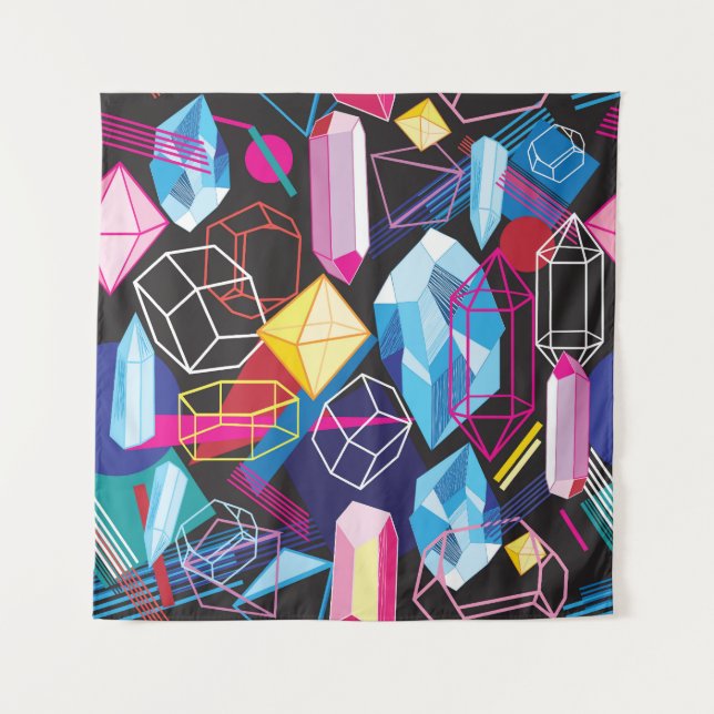 Tenture Cristaux colorés, abstrait foncé arrière - plan (Devant)