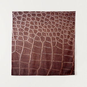 Tenture Crocodile motif en cuir abstrait, alligator, anima