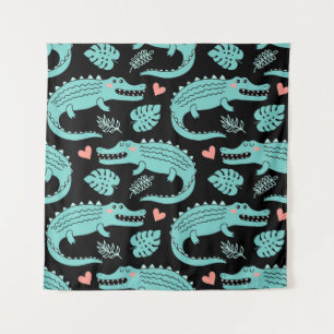 Tenture Crocodiles de caricatures, motif mignon sans soudu