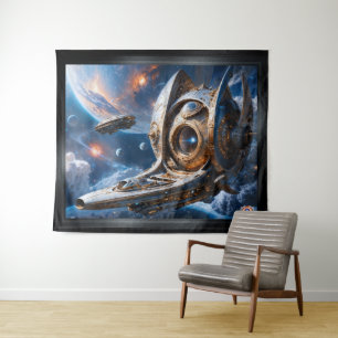 Tenture Croiseur Galactique Compellious Al Art par Xzendor