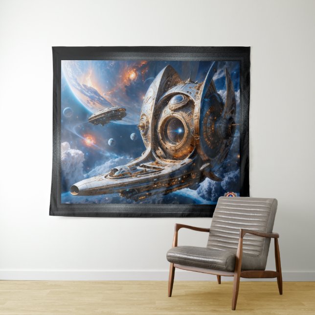 Tenture Croiseur Galactique Compellious Al Art par Xzendor (En situation (horizontale))