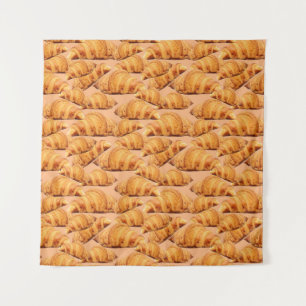 Tenture croissant d'or, motif sans couture de boulangerie.