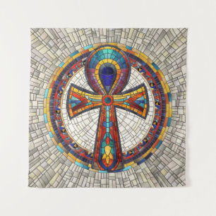 Tenture Croix d'Ankh égyptienne - Art mosaïque