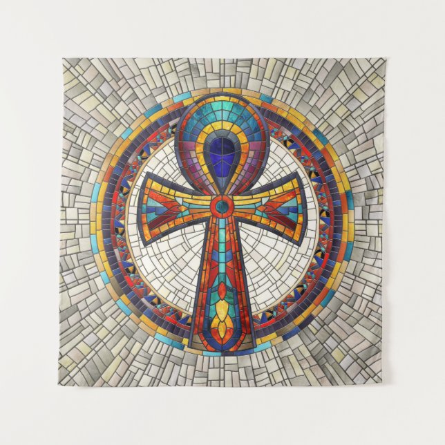 Tenture Croix d'Ankh égyptienne - Art mosaïque (Devant)