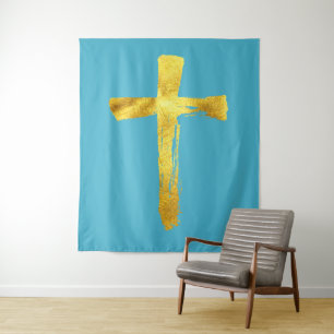 Tenture Croix de brosse de calligraphie - Crucifix Artisti