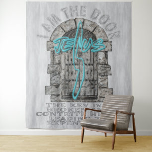 Tenture Croix de Jésus gardant une porte T-shirt