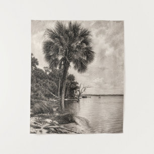 Tenture Croquis au graphite de l'ancienne côte de Floride