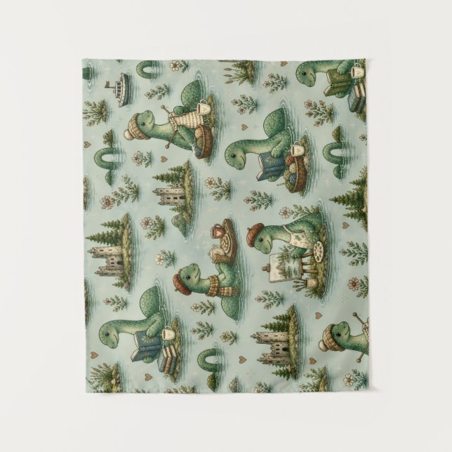 Tenture Cryptides cosy Nessie Monstre du Loch Ness loisirs (Devant)