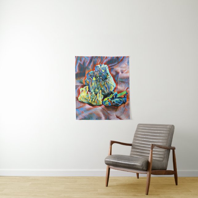 Tenture Crystal Gemstone Rocks Art Abstrait coloré (En situation)
