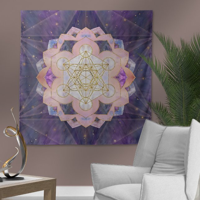 Tenture Cube de Metatron dans le lotus de Gemstone (Créateur téléchargé)