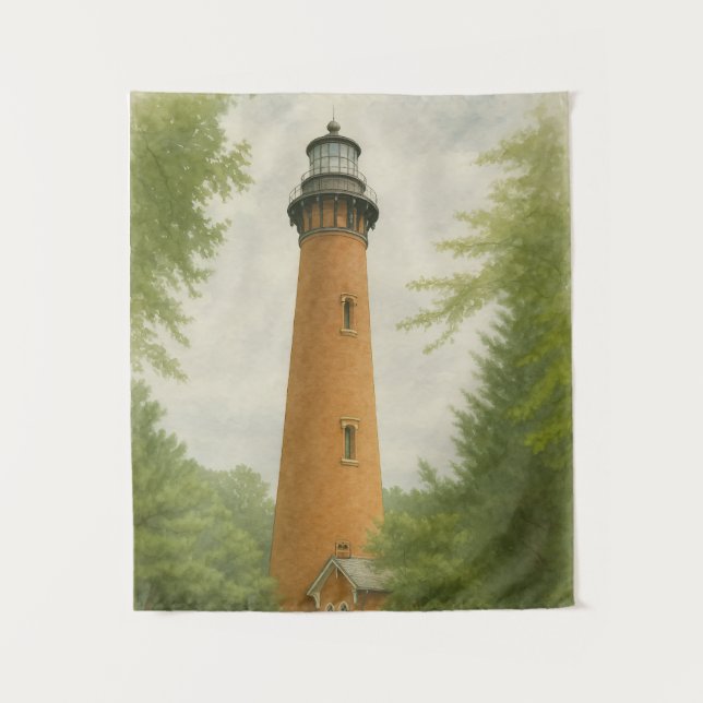 Tenture Currituck Beach Lighthouse Watercolor (Devant)