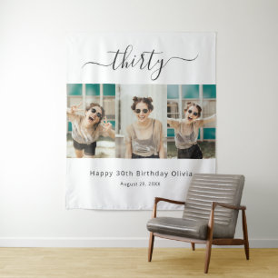 Tenture Custom 3 Photo Joyeux 30e anniversaire
